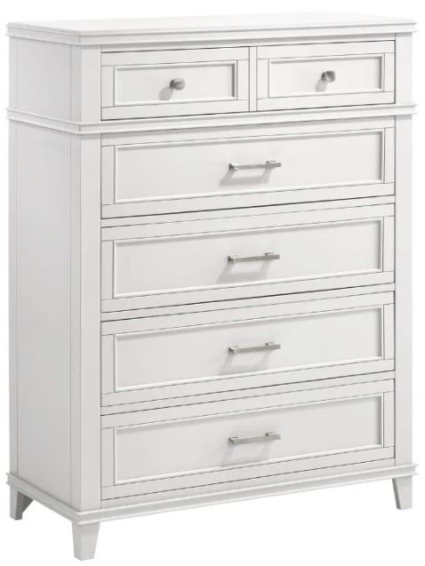 Bernards Nova II White 5-Drawer Chest-0