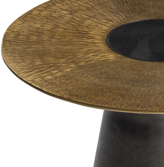 Bernhardt Alto Bernhardt Interiors Antique Brass Accent Table with Black Nickel Base-3