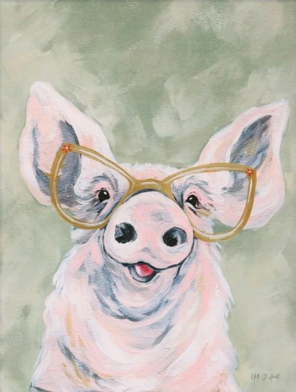 Stylecraft Pig with Glasses Framed Print-1