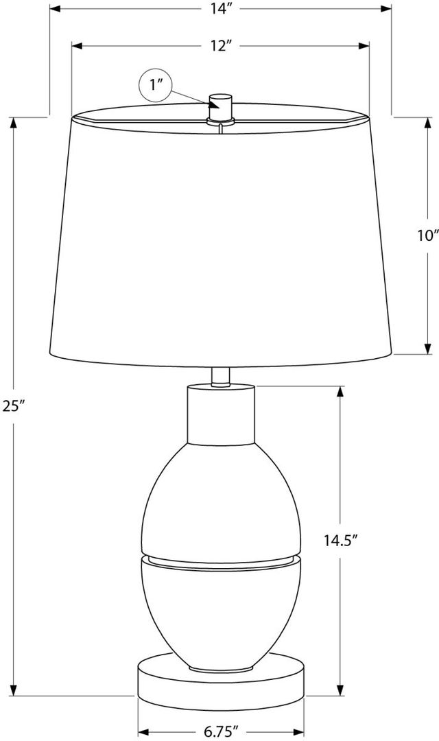 Monarch Specialties Inc. Grey Resin Table Lamp with Black Shade-1