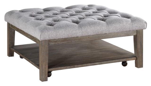 Homelegance® Roseboro Wire Brushed Dark Gray Cocktail Ottoman-0