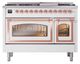 Ilve® Nostalgie II Noblesse 48'' Custom RAL Color Pro Style Dual Fuel Range with Copper Trim-1