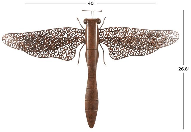 Deco Marche Brown Dragonfly Wall Decor-2