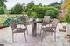 Furniture of America® Galina 8-Piece Gray Fabric/Rattan Wicker Outdoor Stacking Chair Set-1