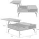 Armen Living Zola Gray/Walnut Lift-Top Coffee Table with Black Base-2
