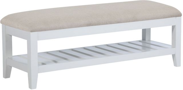 Coaster® Bexhill Beige/White Upholstered Rectangular Bench 