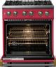 Viking® 5 Series 30" Valentine Pro Style Dual Fuel (NG) Range with Brushed Brass Trim-1