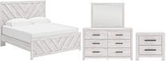 Signature Design by Ashley® Cayboni 4-Piece Whitewash Queen Panel Bed