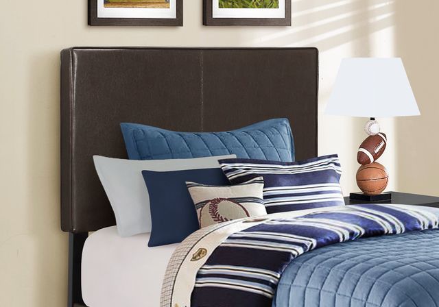 Monarch Specialties Inc. Dark Brown Faux Leather Twin Bed-2
