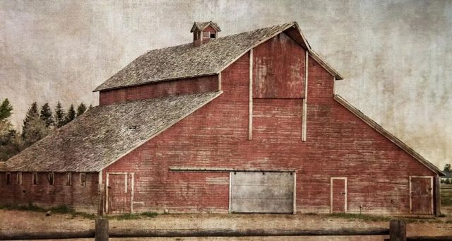 Classy Art York Road Barn by Ramona Murdock Wall Art-1