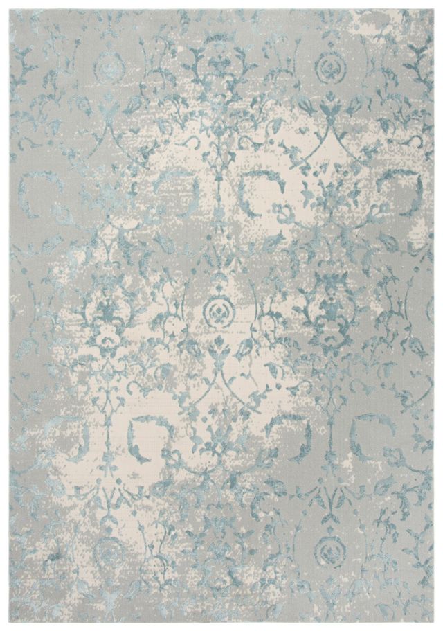 Rizzy Home Chelsea Gray/Blue 2'7" x 9'6" Runner Rug-0