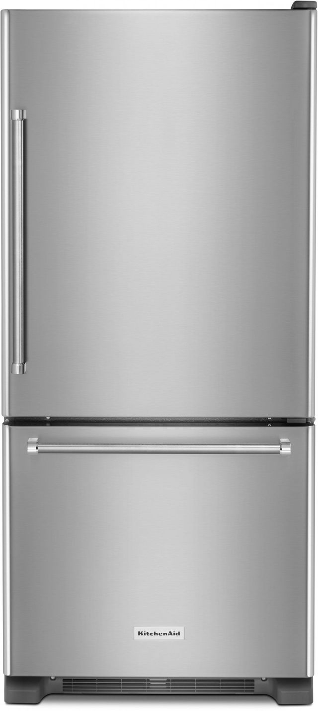 KitchenAid® 30 in. 18.6 Cu. Ft. Stainless Steel Bottom Freezer Refrigerator-0