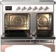 Ilve® Majestic III 40" White Pro Style Induction Range with Triple Glass Door and Copper Trim-1