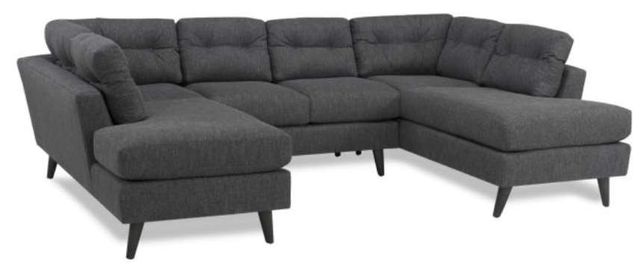 Parker Southern Margo 4 Pieces Brushed Nickel/Rebel Char Sectional Set-1