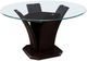 Mazin Furniture Daisy Glass Top Round Dining Table with Espresso Base-1