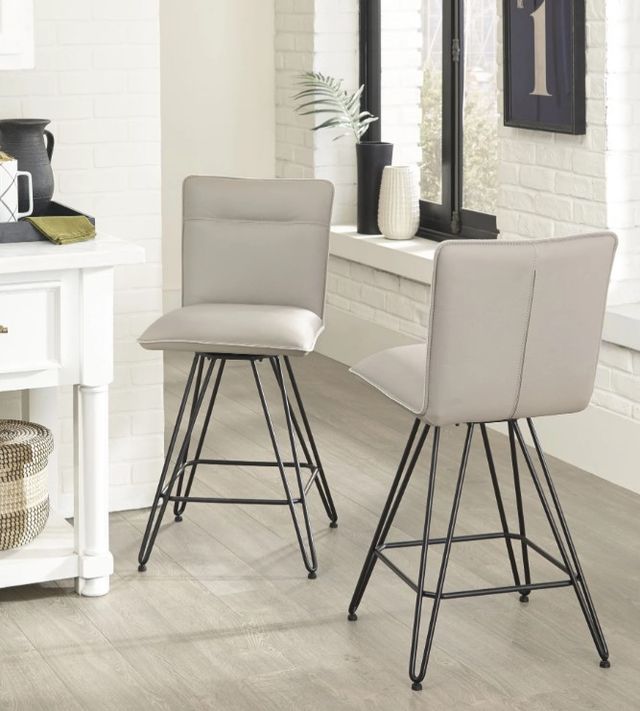Modus Furniture Crossroads Demi Matte Black/Taupe Swivel Counter Stool-1