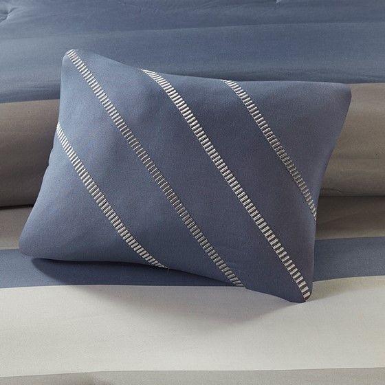 Olliix by Intelligent Design Marsden Blue and Grey Twin XL Complete Bed and Sheets Set-1