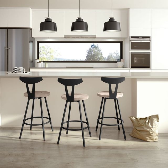 Amisco Hans Swivel Wooden Bar Stool-1