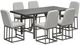 Intercon Navarro 5-Piece Mocha Aluminum/Fabric Outdoor Dining Table Set-0