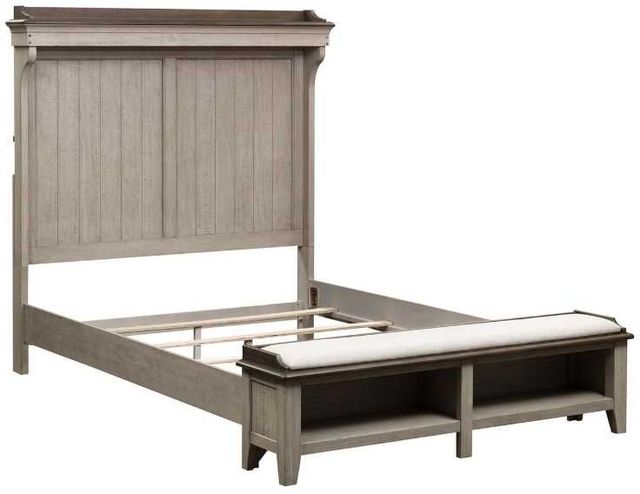 Liberty Furniture Ivy Hollow 5-Piece Dusty Taupe/Weathered Linen Queen Mantle Storage Bedroom Set-2