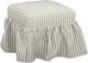 TOV Furniture Gertrude Khaki Linen Striped Skirted Ottoman-0