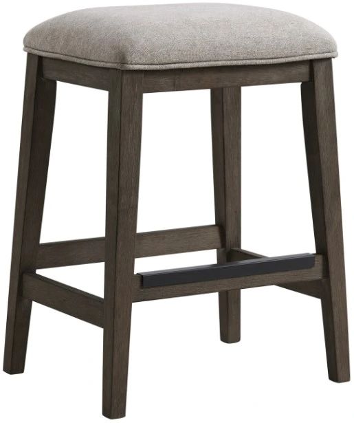 Intercon Hearst Beige/Reclaimed Chevron Backless Stool-0
