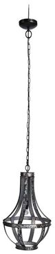 A & B Home Ordway Antique Black Iron Lantern 1-Light Pendant Chandelier-0