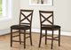 Monarch Specialties Inc. 2-Piece Brown Leather/Dark Walnut 44" Upholstered Dining Counter Height Cha-2