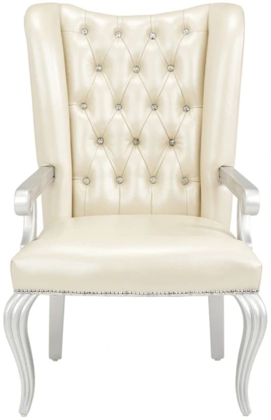 Michael Amini® Hollywood Swank Creamy Pearl/Silver Desk Chair-1