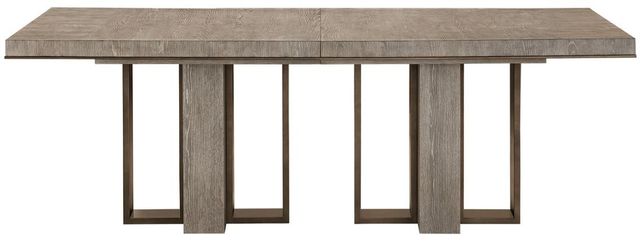 Universal Explore Home™ Del Monte Weathered Oak Dining Table with Antique Satin Brass Base-1