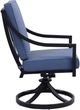 GatherCraft Charlotte Baltic Brown/Splendor Denim Aluminum Outdoor Swivel Rocker Chair-2
