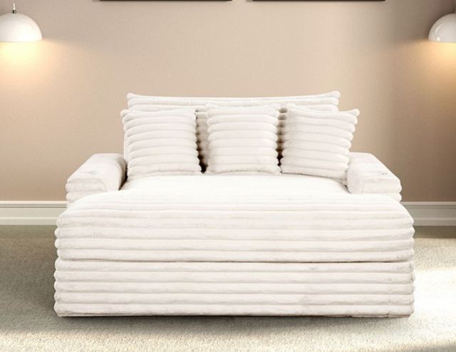 Furniture of America® Veyrier White Arm Chaise-1