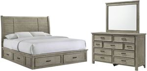 Elements International Sullivan 3-Piece Drift Gray Queen Bedroom Set