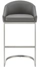 Armen Living Katherine Brushed Stainless Steel/Grey Counter Stool-1