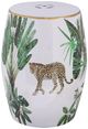 A & B Home Green/White Stool-1