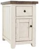 Jofran Inc. Madison County Barnwood Chairside Table with Vintage White Base-0
