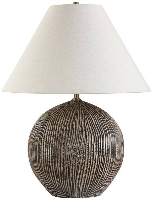 Uttermost® Sayre Dark Brown Table Lamp with Black Accents-0