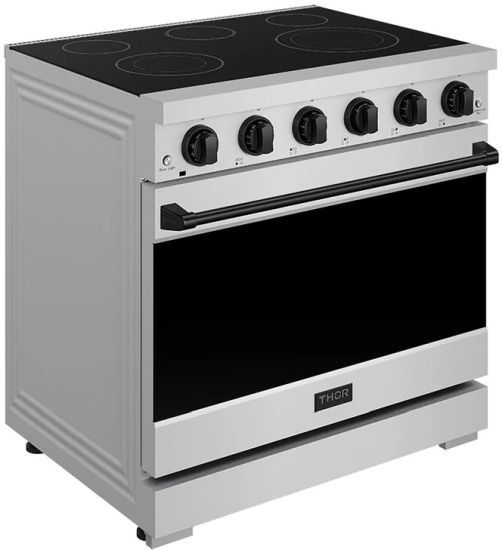 Thor Kitchen® Gordon Ramsay 36" Stainless Steel/Black Freestanding Pro Style Electric Range-2