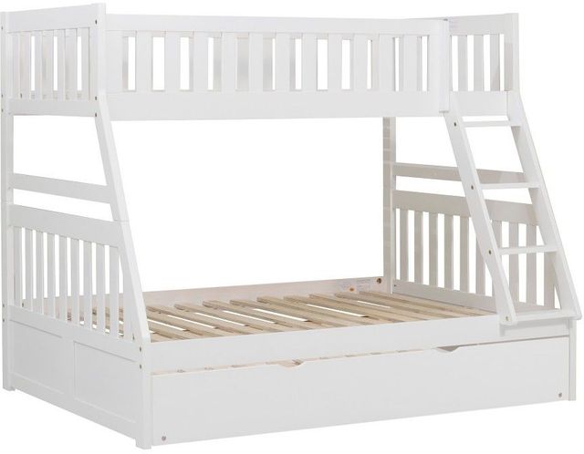 Homelegance® Galen White Youth Twin/Full Bunk Bed with Twin Trundle -3