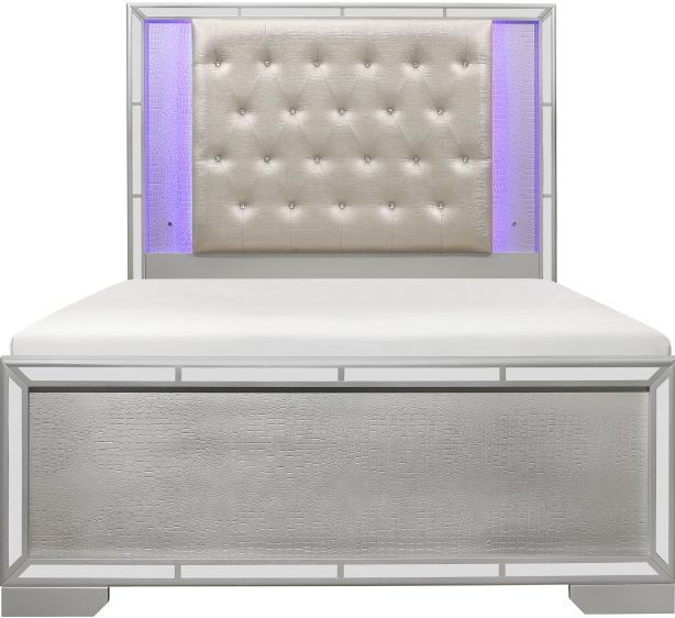 Homelegance® Aveline 4-Piece Silver Queen Panel Bed Set-1