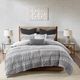 Olliix by INK+IVY Grey Full/Queen Rhea Cotton Jacquard Duvet Cover Mini Set-4