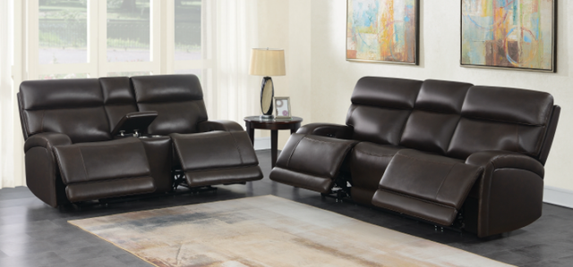 Coaster® Longport 2-Piece Dark Brown Upholstered Power Living Room Set -1