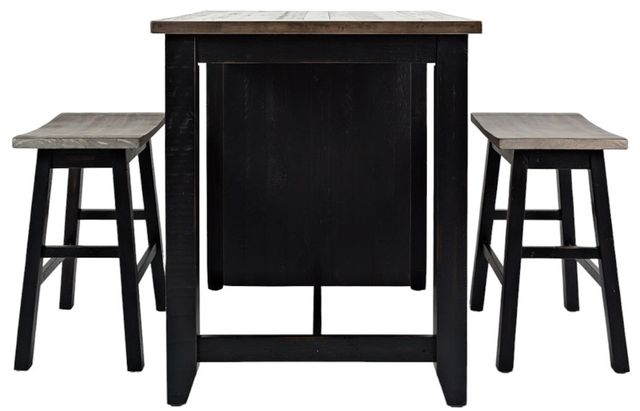 Jofran Inc. Madison County 3-Piece Vintage Black Counter Dining Set-2