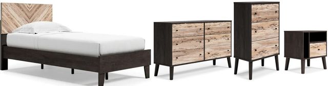 Signature Design by Ashley® Piperton 4-Piece Two-Tone Black/Brown Queen Panel Platform Bed Set-0