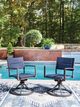 Signature Design by Ashley® Rocky Creek Blue-Gray Aluminum Outdoor Sling Swivel Chair-1