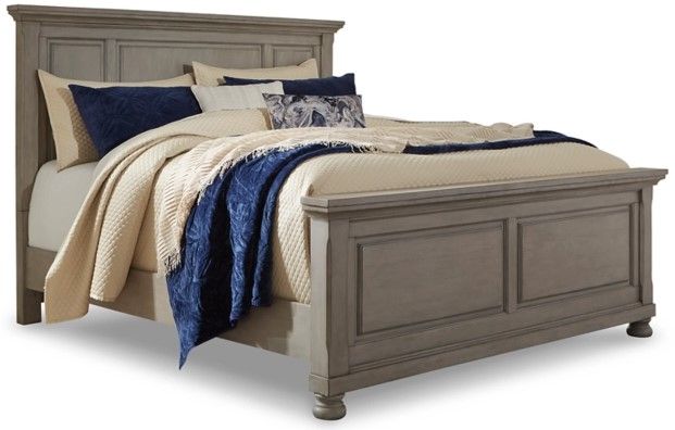Signature Design by Ashley® Lettner 2-Piece Light Gray California King Panel Bed Set-1