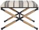 Linon Logue Campaign Black/Cream Accent Stool -2