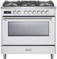 Verona® Ultima 36" White Pro Style Dual Fuel Range-0
