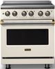 Viking® 5 Series 30" Pure White Pro Style Electric Range with Brushed Brass Trim-0