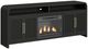 Elements International Ridgemont Black with Grain 82" TV Console with Fireplace Insert-0